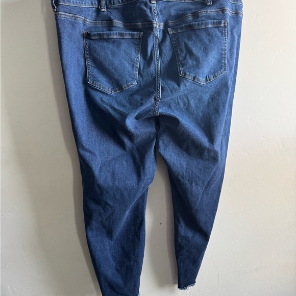 Torrid Blue Skinny Pants with Distressed Hem - Picture 8 of 11